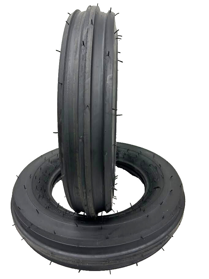 TWO 5.50-16 Tri-Rib 3 Rib Front Tractor Tires 6 Ply Rated Heavy Duty 5.50×16