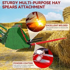39″ Hay Spear Bale Spears Universal HD Skid Steer Tractor Loader Bucket 3000 LBS