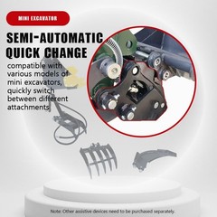 Semi-auto tool-free quick coupler for mini excavators local stock free shipping