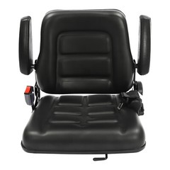 Black Forklift Seat Heavy Duty Vehicle Seat Adjustable 35-180°Tractor Seat
