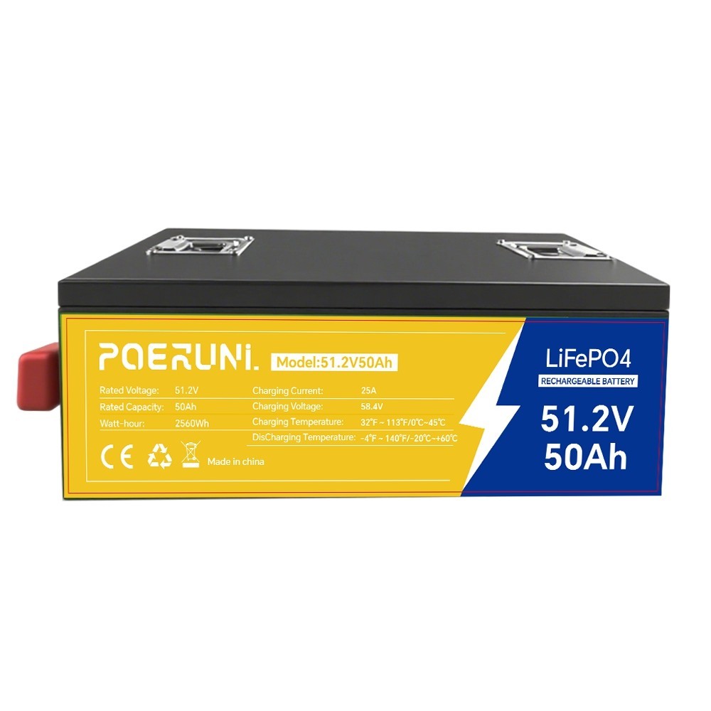 48V 50Ah LiFePO4 lithium Battery 50V 2560Wh BMS For Solar RV Marine Golf Cart