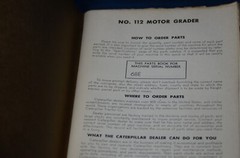 Caterpillar No. 112 Motor Grader Parts Shop Manual Book Catalog Reference 34997
