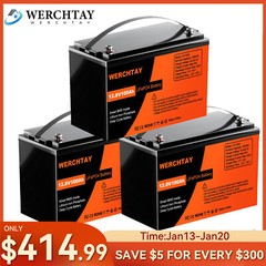 36V 100Ah LiFePO4 Lithium Battery Deep Cycle For RV Golf Cart 3 Group 12V 100Ah