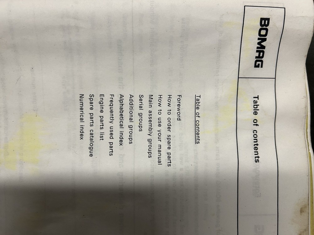 BOMAG BW 120 AD Roller Spare Parts Catalog Manual English S/N 10117002/001