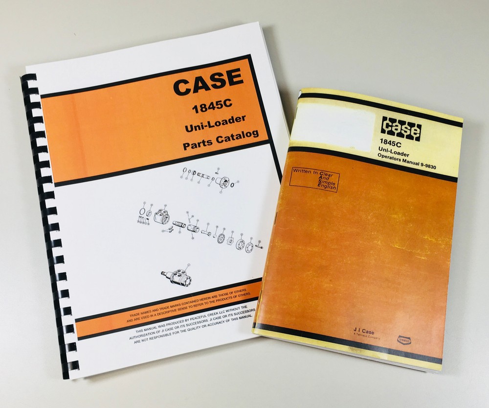 J I Case 1845C Uni Loader Parts And Operators Manual Catalog Skid Steer Assembly