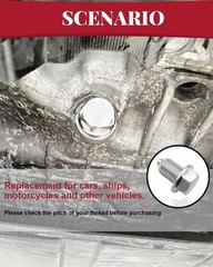 M14x1.5 Magnetic Oil Drain Plug, Stainless Steel Engine Oil Pan Size: M14x1.5