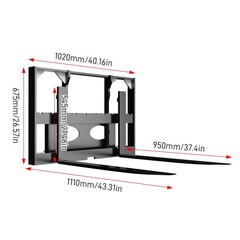 Mini Skid Steer Loader Attachment 40in Pallet Forklift Fork NEW FREE SHIPPING