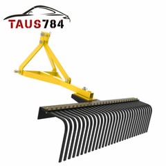 3 Point 60” Landscape Rock Rake for Category 1 Tractor Attachment Gravel Lawn
