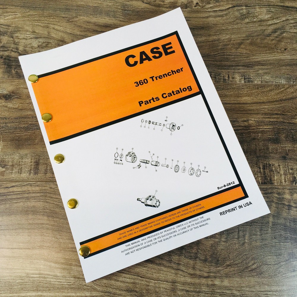 J I Case 360 Trencher Parts Manual Catalog Exploded Views Assembly Tractor