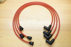 Ford 9N Red & Black Deluxe Cloth Covered Custom Fit Spark Plug Wire Set USA Made