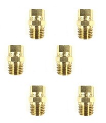 Pack of 6 – TeeJet Veejet Brass 15° Nozzle Spray Tip 1/4″ MPT w/50 Mesh Strainer