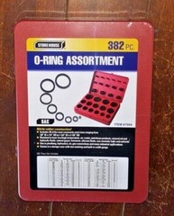 382pc O-Ring Assortment -SAE- Nitrile Rubber Construction! Item #67554