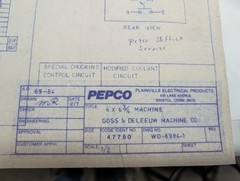 PEPCO 6X6-3/4 MACHINE GOSS & DELEEUW DRAWING #WD-6984-1 WIRING DIAGRAM