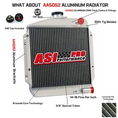 119621-44500 3 Row Full Aluminum Radiator for Yanmar 3TNE74 Diesel Silver ASI