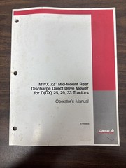 Case IH MWX 72″ Mid-Mount Rear Discharge Direct Drive Mower Operators Manual.