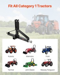 VEVOR 3 Point 2″ Receiver Trailer Hitch Category 1 Tractor Quick Hitch Drawbar