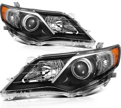Headlight Assembly 2012-2014 Toyota Camry Black Amber Clear Lens Pair TO2502211