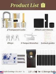 34-Piece Solid Brass Padlock Kit with Keys – Premium for Indoor & Outdoor Use