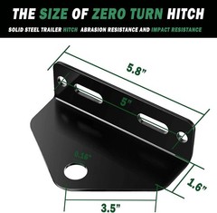 Universal Heavy Duty Zero Turn Mower Trailer Hitch and Strong Color: Red+Black