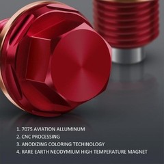 Magnetic Oil Drain Plug 7075 Aluminum CNC Craft with WasherSize:M14x1.5 plug