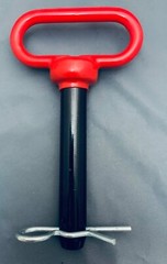 1/2, 5/8, 3/4, 7/8, 1-1/8 Red D Handle Hitch Pins with Hitch Clip Pins