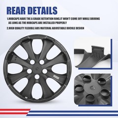 16 Inch Rim Covers Matte Black Set of 4 for 09-25 Toyota Corolla Hubcaps