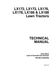 John Deere LX172 LX173 LX176 LX178 LX186 LX188 Service Manual TM1492 USB