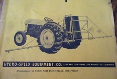 Hydro Speed Model C Farm Sprayer & Accessories Parts & Price Catalog Manual 1956