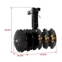 For Universal Adjustable 20” Rear Steel Disc Harrow Steel 6 Pcs 10″ Disc Plow