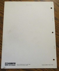Kubota B/L 4250 Backhoe s/n 1000- Parts Manual for Kubota B & L Series Tractors