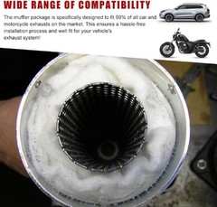Muffler Mat, Motorcycle Fiberglass Exhaust Muffler Color: 13.8×9.8×0.3 inches