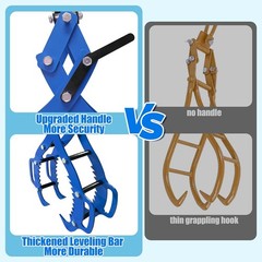 32″ 4 Claw Tongs Heavy Duty Swivel Steel Timber Claw Hook for Tractor ATV Truck
