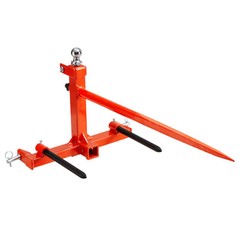 VEVOR 49″ Hay Spear Bale Spears Skid 3-Point Hitch Tractor Attachment 1600lbs