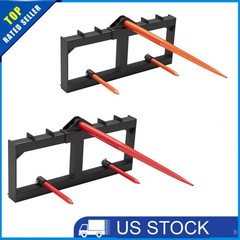 49″ Hay Spear 3000lbs Quick Attach for Skid Steer Loader & Tractor w/ Hay Spear