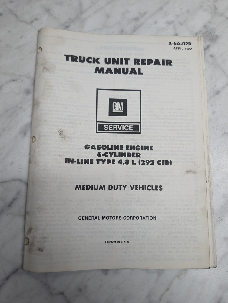 General Motors Truck Unit Manual Gasoline Engine 6-Cylinder 4.8L GM Service
