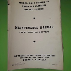 1942 WWII Sherman Tank GM Diesel Engine Series 71 Maintenance & Repair Manual