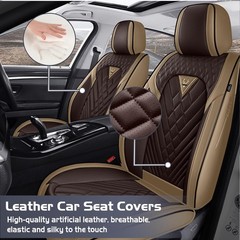 Waterproof Nappa Leather Car Seat Covers Full Set for F-250 2011-2026