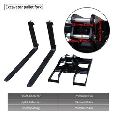 NEW Pallet Fork Attachment For 0.8-1.5 Ton Mini Excavator 25mm Pin Quick Attach