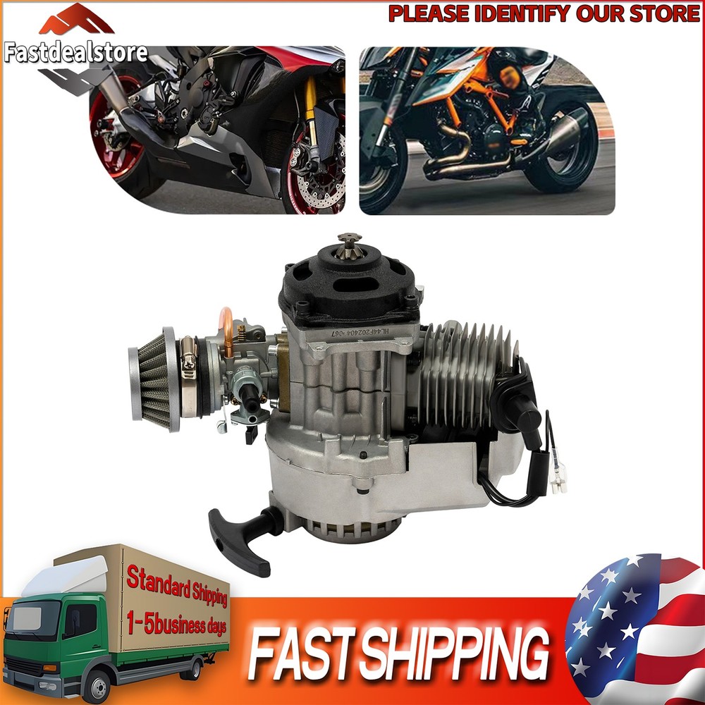 49cc Motor Engine Two-Stroke 3HP Single Cylinder with Large 0.32gal Fuel Tank,