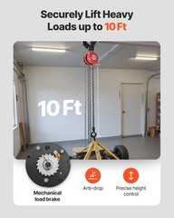 Hand Chain Hoist,1 Ton 2200 lbs Capacity,Manual Chain Block w/Upgrade G70 Galvan