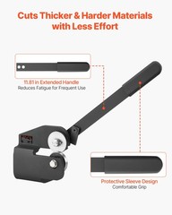 Sheet Metal Shear, Throatless Rotary Hand Shear, 16 Gauge Mild Steel Sheet Cutte