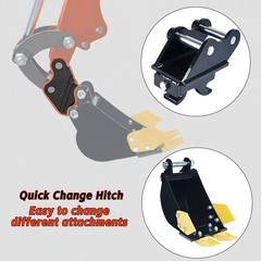 200mm Bucket & Quick Hitch, For 0.8-2Ton Mini Excavators, Free Shipping