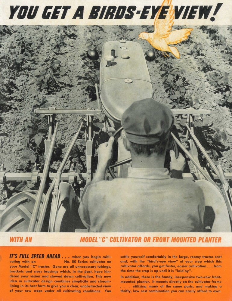 Allis Chalmers A Birds-Eye Model C Cultivator or Front Mounted Planter Brochure