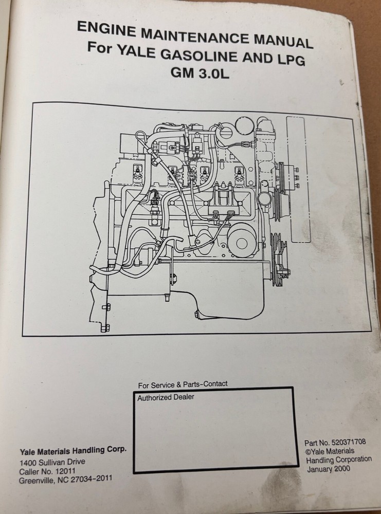Yale Engine Maintenance Manual Yale Gasoline and LP GM 3.0L January 2000