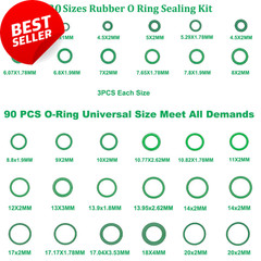 195PCS A/C Seal Kit, O-Ring Assortment, AC Gasket Seal, R134A Refrigerant