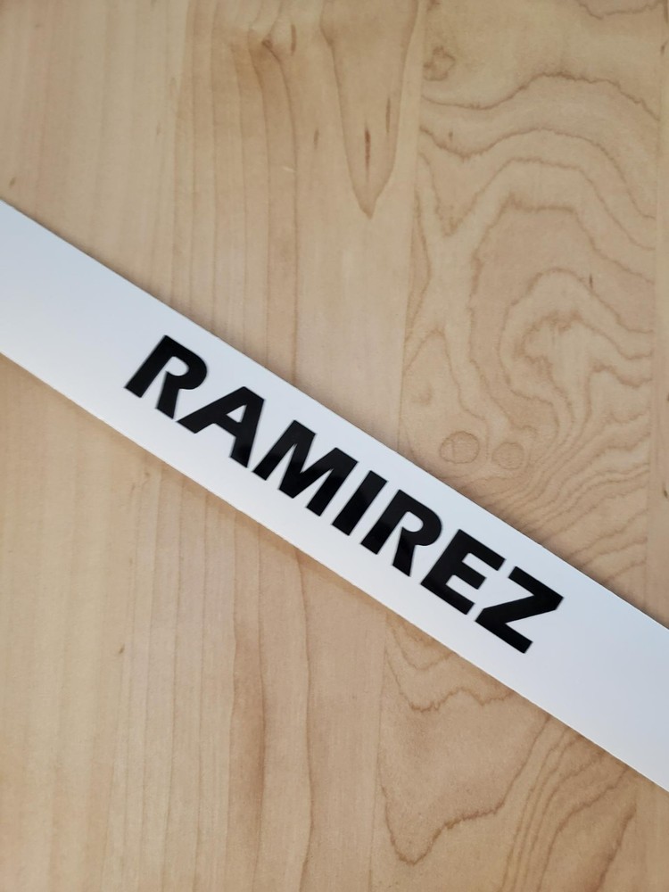 RAMIREZ last name decal sticker vinyl (2) PAIR Gloss BLACK 8″ FAST USA