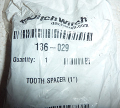 NOS Ditch Witch Genuine OEM 136-029 Tooth Spacer 1″ S-31