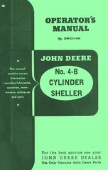 John Deere 4 B 4B Cylinder Sheller Operators Manual