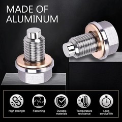 M14 x 1.5 Magnetic Oil Drain Plug, Stainless Steel Engine Magne Color: M14x1.5