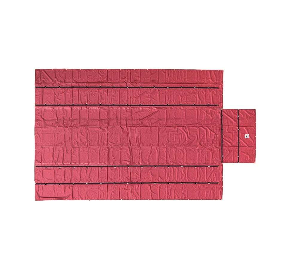 16’x27′ Flatbed Truck Waterproof Tarps – 18Oz Vinyl Red Steel Tarp (4′ Drop)